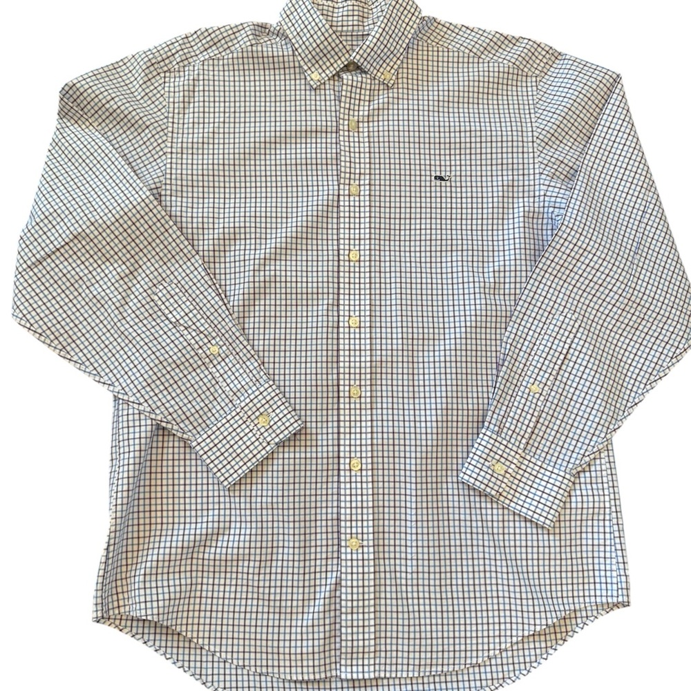 Vineyard Vines Men's Plaid Shirt - Blue and White